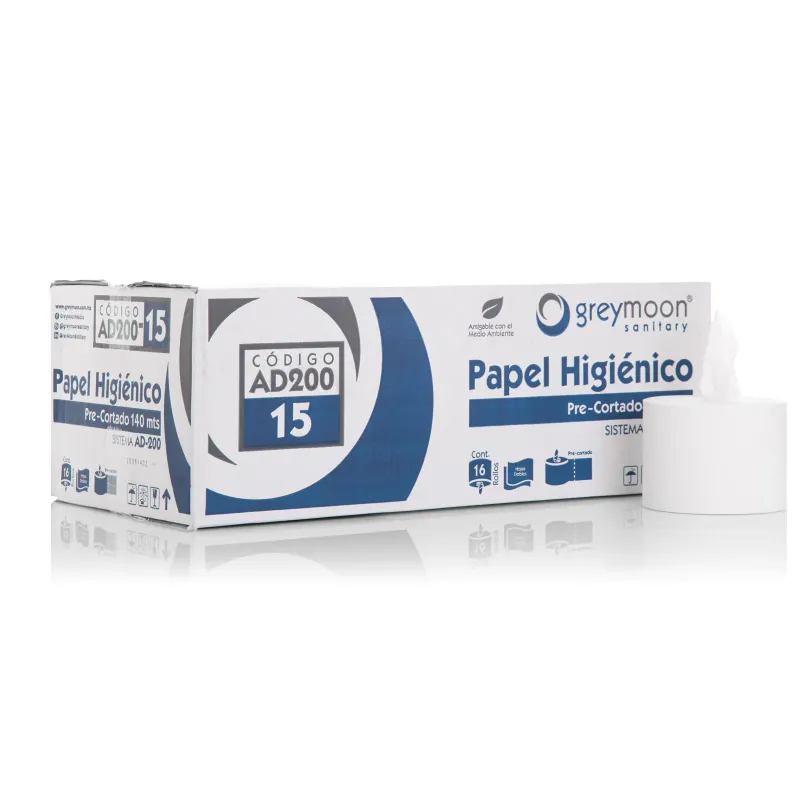 Papel higiénico sistema ad "zero" alto desempeño pre-cortado, 11.5x26.5cm r:0.4339