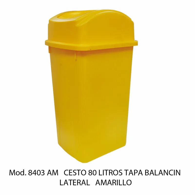 Bote de basura grande de 80 litros — Tapa Balancín Lateral