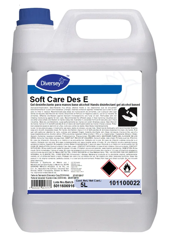 Gel Desinfectante Soft Care E 4x5L Diversey 101100022