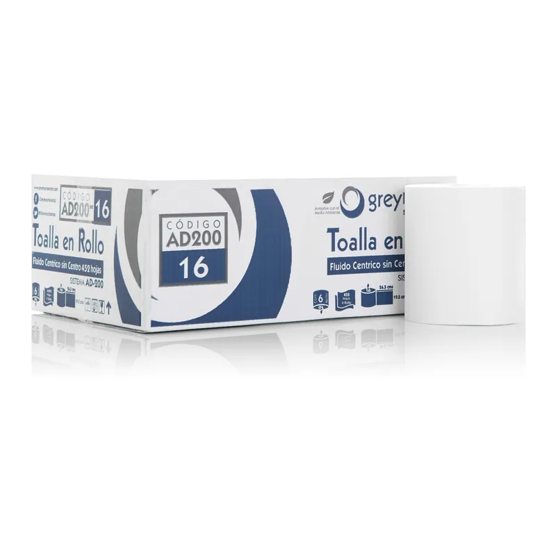 Toalla en rollo sistema ad control fluido céntrico "premium" blanca, 446 hjs