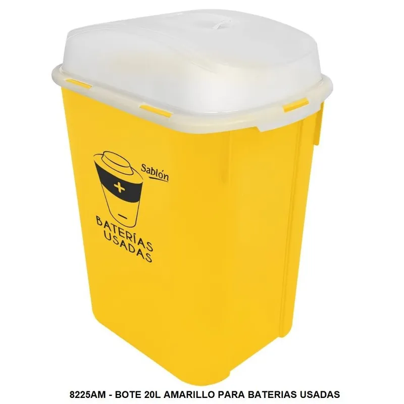 Bote de basura para pilas y baterías usadas — Capacitad 20 litros