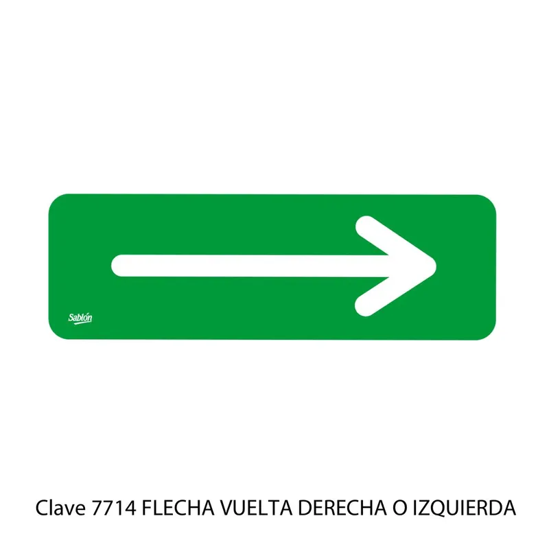 Señal de Flecha — Placa Rígida Autoadherible Chica — Visibilidad de 0 a 5 metros