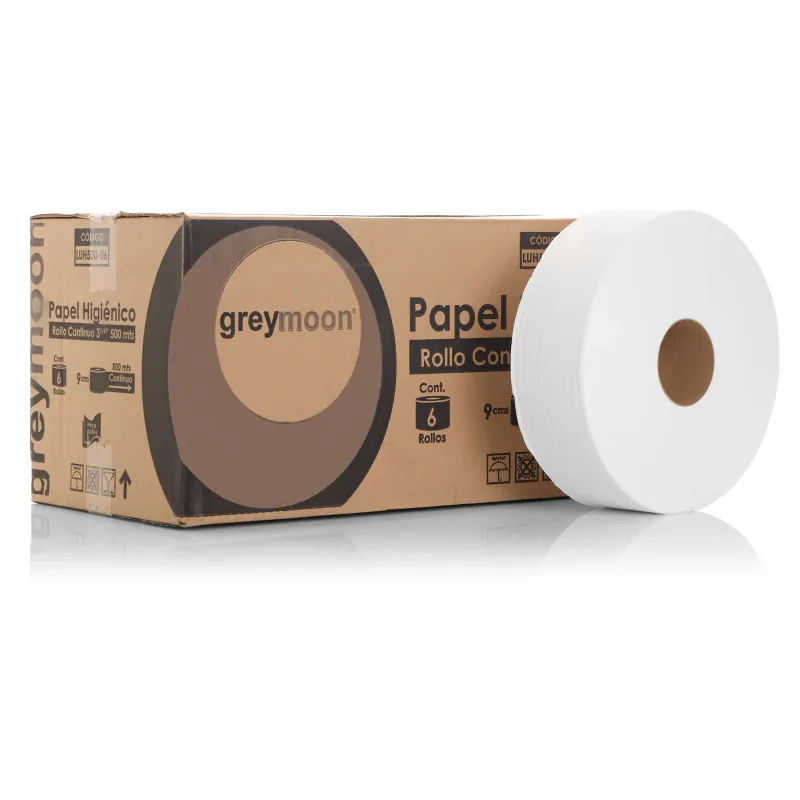 Papel higiénico 6 rollos 500 mts. 9 cm ancho.