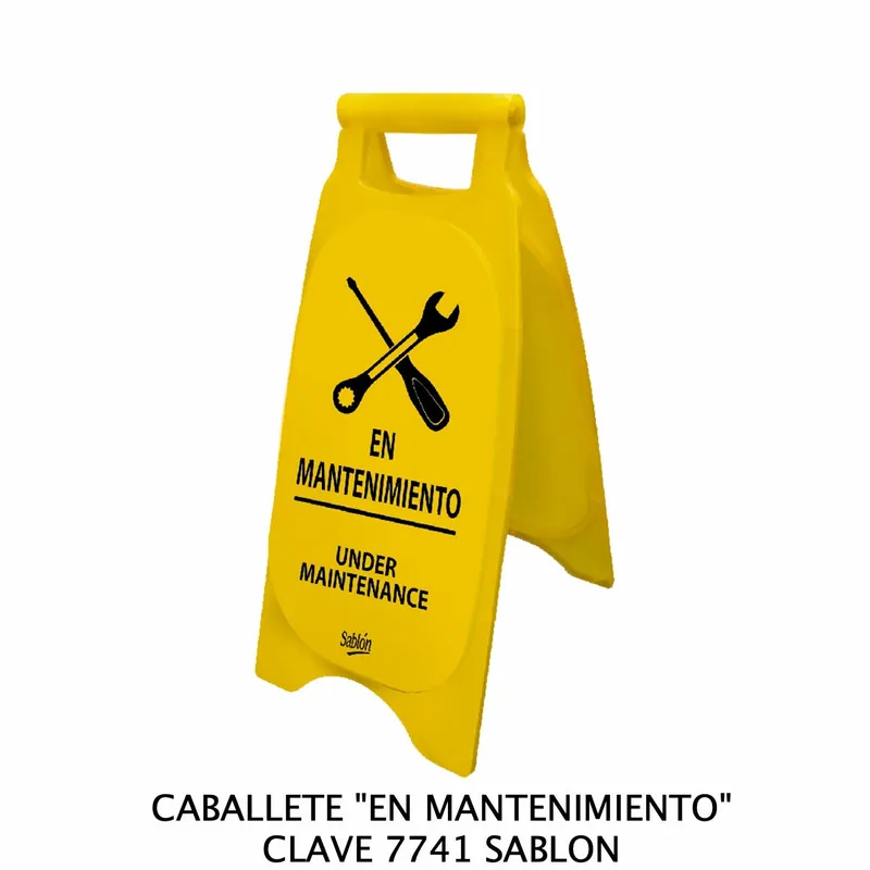 Caballete de Plástico Rígido — Señal: En Mantenimiento