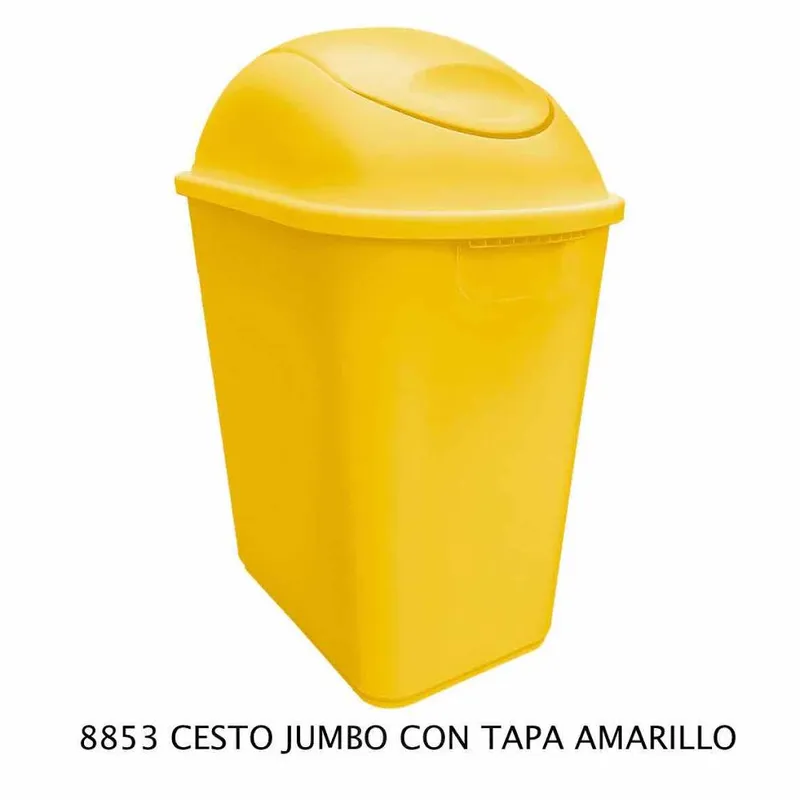 Bote de Basura Mediano Jumbo — 26 litros — Con Tapa Balancín Amarillo