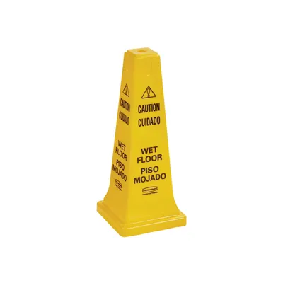 Cono de seguridad multilingüe, 65.4 cm, Amarillo