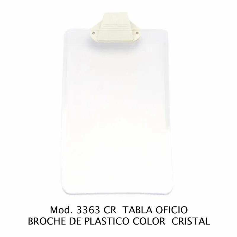 Tabla de Apoyo Tamaño Oficio — Material Plástico — Broche Plástico