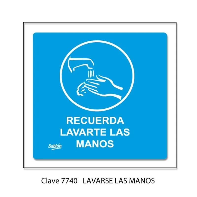 Señal de recuerda lavarte las manos — Placa de Acrílico Adherible Elite Mini — Visibilidad de 0 a 6 metros