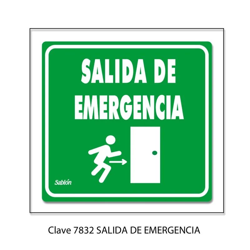 Señal de salida de emergencia — Placa de Acrílico Autoadherible — Visibilidad de 0 a 6 metros — Elite Mini