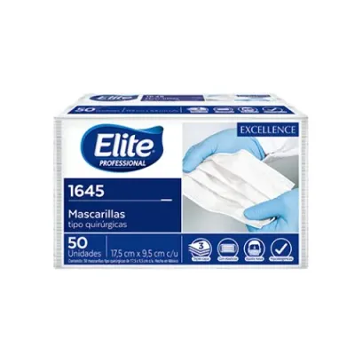 Mascarilla Quirúrgica Elite Tipo Profesional Triple Capa C/50