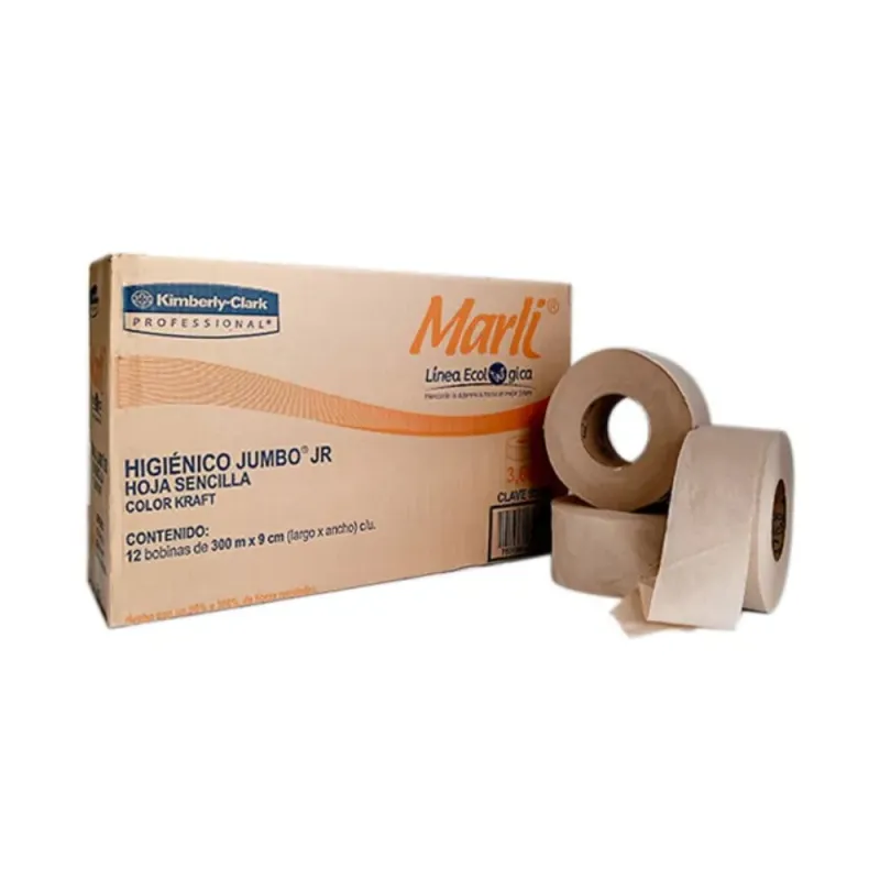 Higiénico Jumbo Marli® Ecológico Jr 300 mts x 9.0 cm H1 x 12