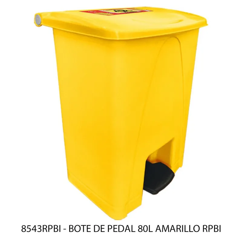Bote de Basura — para residuos biológicos peligrosos e infecciosos — 80 litros — con Pedal