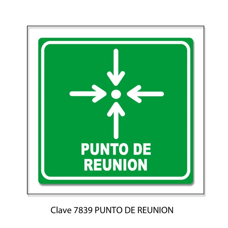 Señal de punto de reunión — Placa DE Acrílico Autoadherible — Visibilidad de 0 a 6 metros — Elite Mini