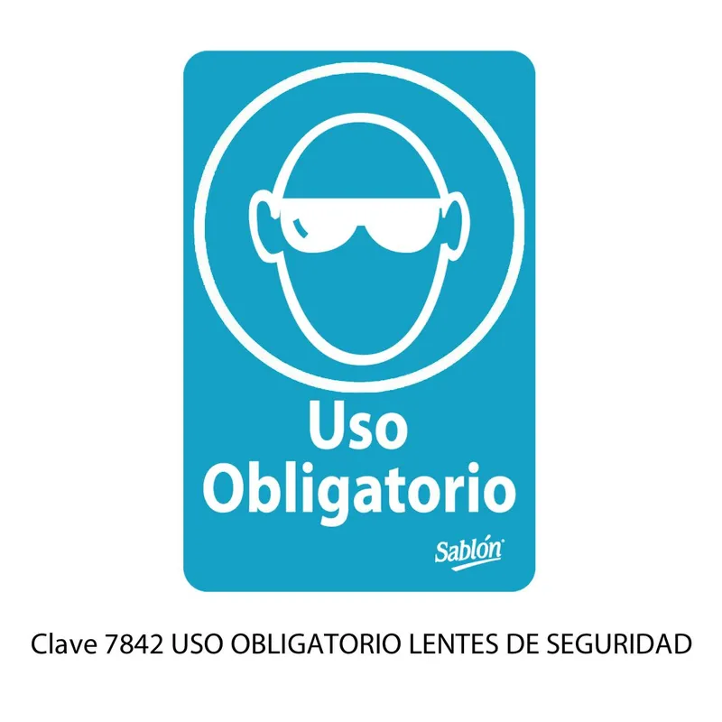 Señal de uso obligatorio — Placa Rígida Autoadherible Mediana — Visibilidad de 0 a 8 metros