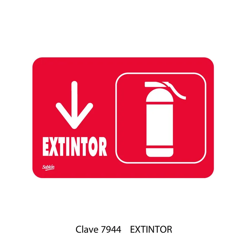 Señal de extintor — Placa Rígida Adherible Mediana — Visibilidad de 0 a 8 metros