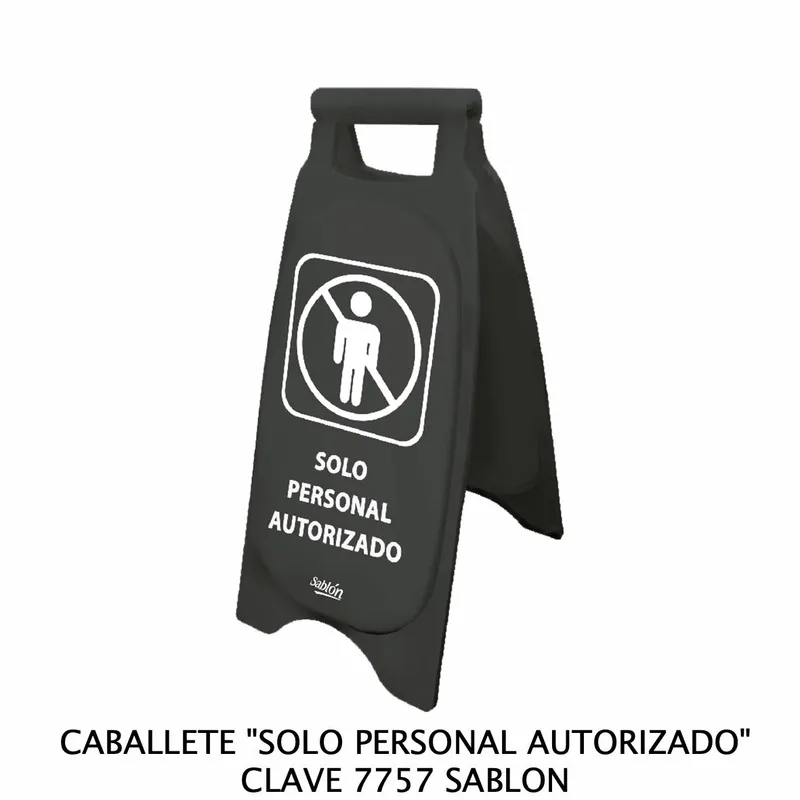 Caballete de Plástico Rígido — Señal: Solo Personal Autorizado