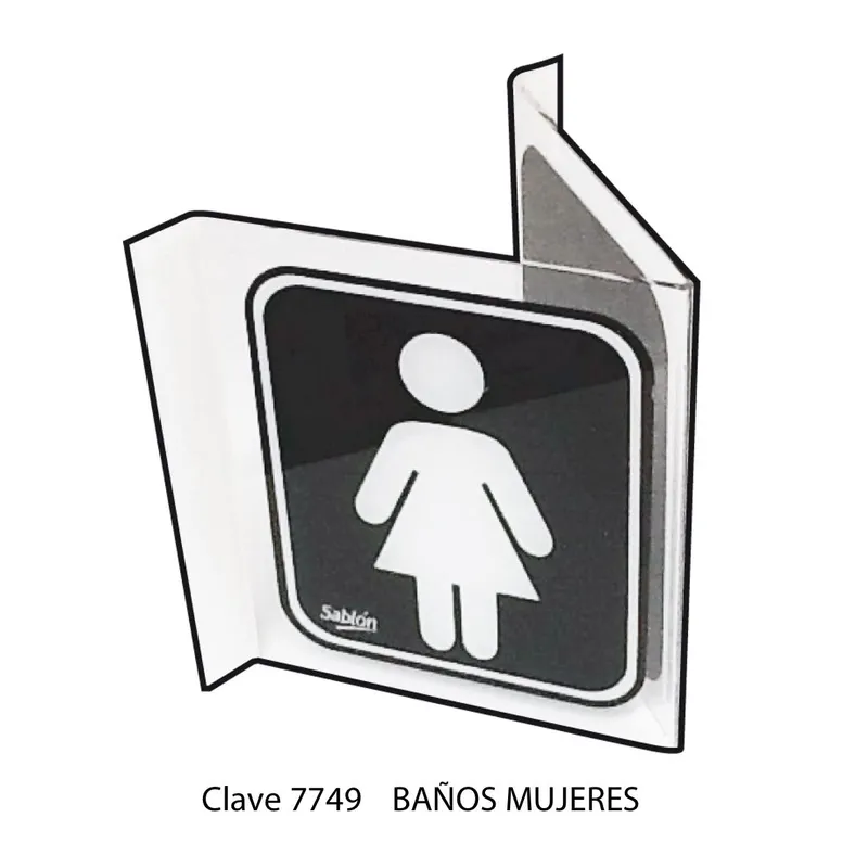 Señal de Baños Mujeres — Señal Triangular para Pasillo — Visibilidad de 0 a 6 metros — Elite 180º