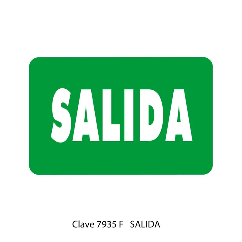 Señal Salida — Placa Rígida Autoadherible Mediana — Visibilidad de 0 a 8 metros