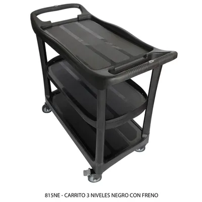 - Diseño con tres niveles, con asas en ambos extremos en el nivel superior.
