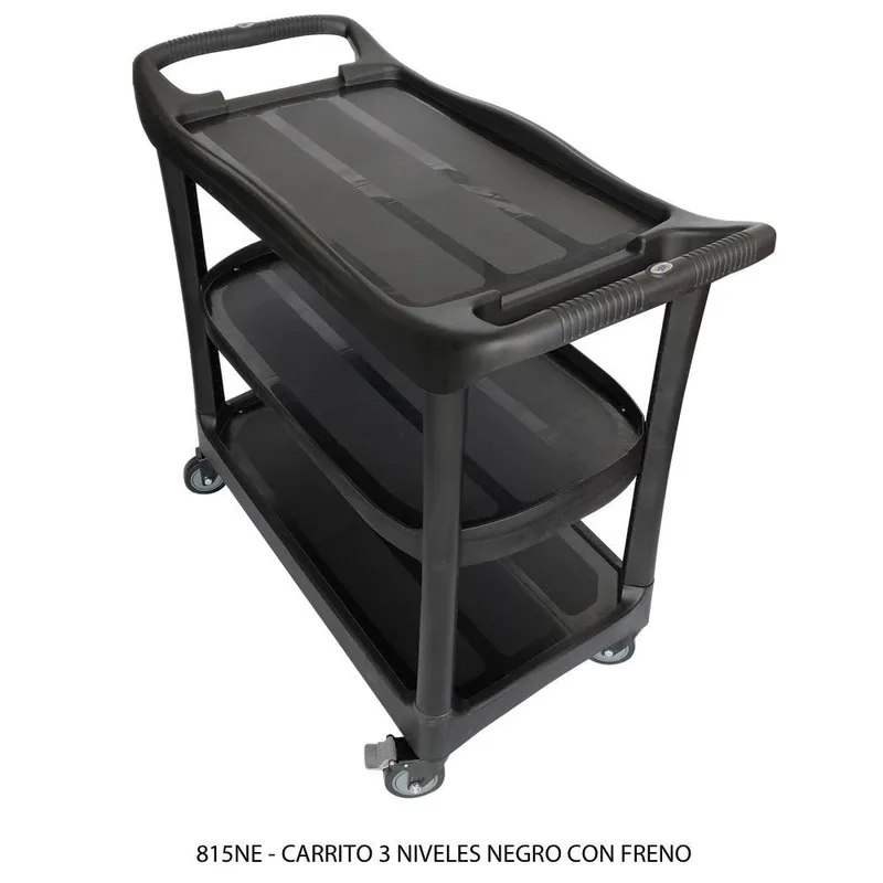 - Diseño con tres niveles, con asas en ambos extremos en el nivel superior.