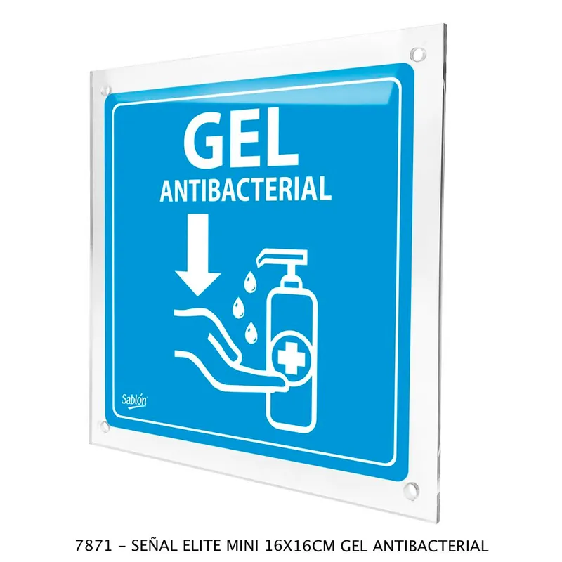 Señal de Gel Antibacterial — Señal Elite Mini — 16 X 16 cm