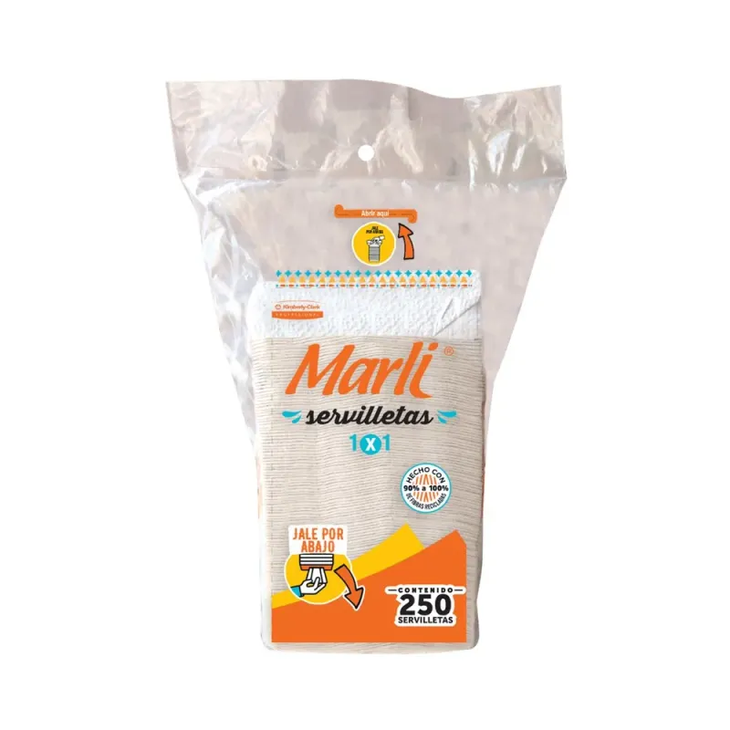 Servilleta Marli® Interfoldeada Bolsa Despachador 250's x 24