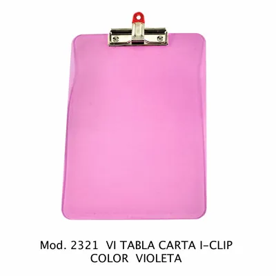 Tabla de Apoyo Tamaño Carta — Material Plástico — Broche i – Clip