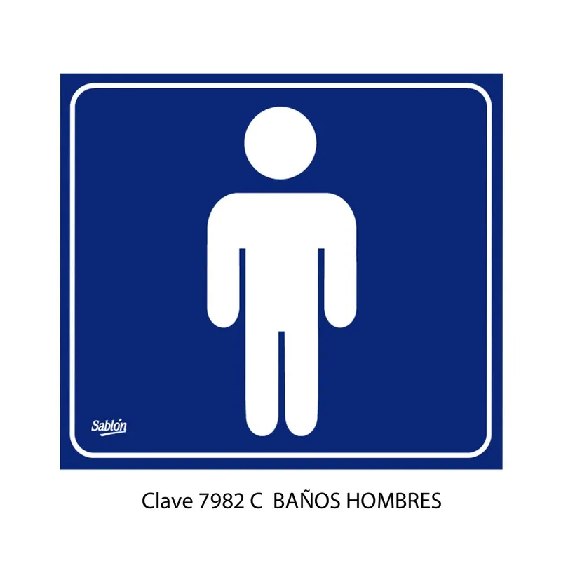 Señal de Baños Hombres — Señal de Vinil Adherible — Visibilidad de 0 a 5 metros
