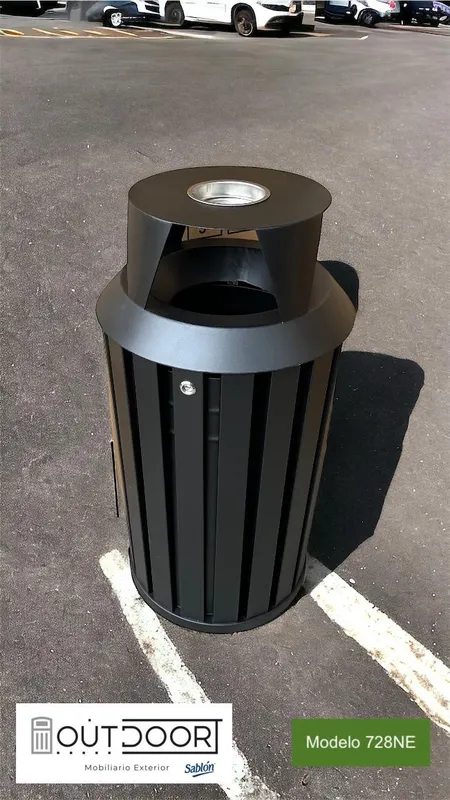 Contenedor para exteriores redondo con cenicero