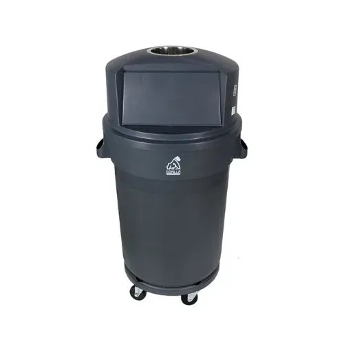 Bote de basura movil con 5 ruedas, tapa push y cenicero Heavy Duty de 120 L (AF-07507)