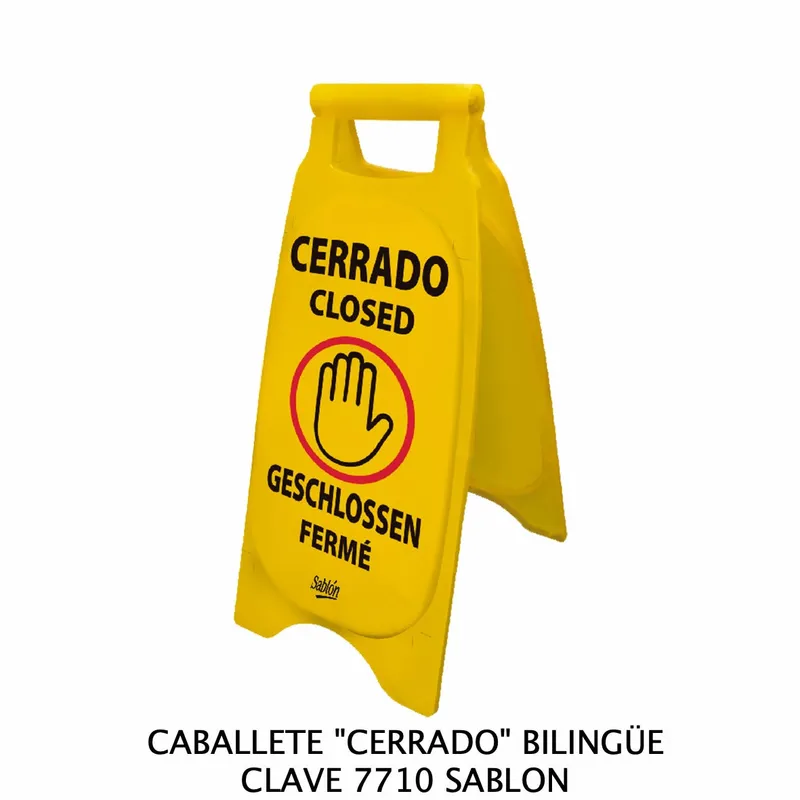 Caballete de Plástico Rígido — Señal: Cerrado (Español / Inglés)