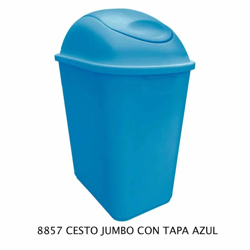 Bote de Basura Mediano Jumbo — 26 litros — Con Tapa Balancín Azul