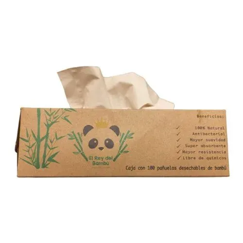 Pañuelo Desechable de Bambú Ht 8 Cajillas con 100 PZ