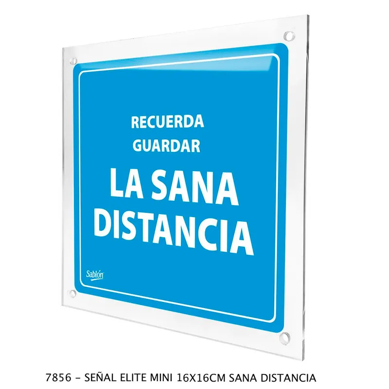 Señal recuerda guardar la sana distancia — Elite Mini — 16 X 16 cm