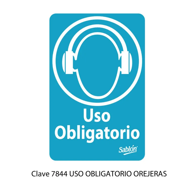 Señal de uso obligatorio — Placa Rígida Autoadherible Mediana — Visibilidad de 0 a 8 metros