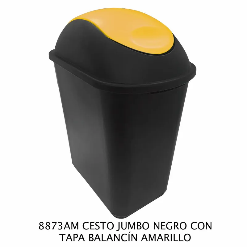 Bote de Basura Mediano Jumbo — 26 litros — Con Tapa Balancín Amarillo