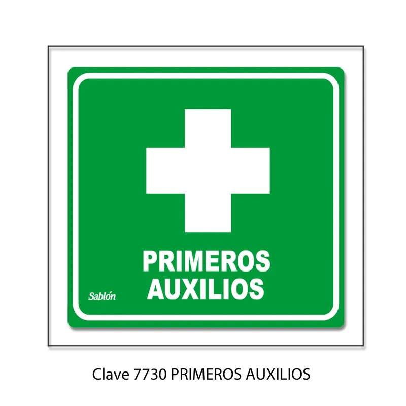 Señal de primeros auxilios — Placa de Acrílico Autoadherible — Visibilidad de 0 a 6 metros — Elite Mini