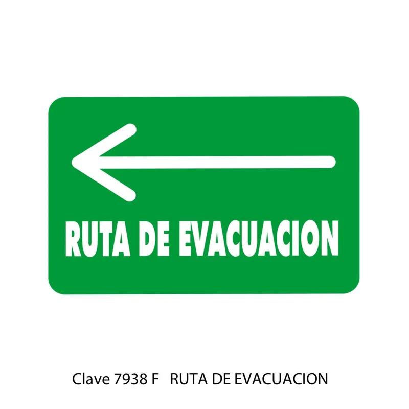 Señal de Ruta de Evacuación — Placa Rígida Autoadherible Mediana — Visibilidad de 0 a 8 metros