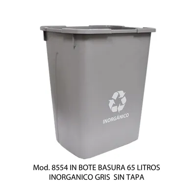 Bote de basura grande de 65 litros — Sin tapa con impresión — Inorgánico