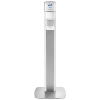 Pedestal de piso PURELL® MESSENGER™ ES8, panel blanco con plata (dispensador incluido)