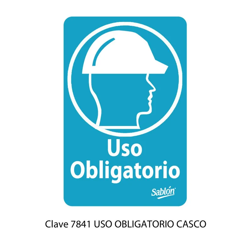 Señal de uso obligatorio — Placa Rígida Autoadherible Mediana — Visibilidad de 0 a 8 metros