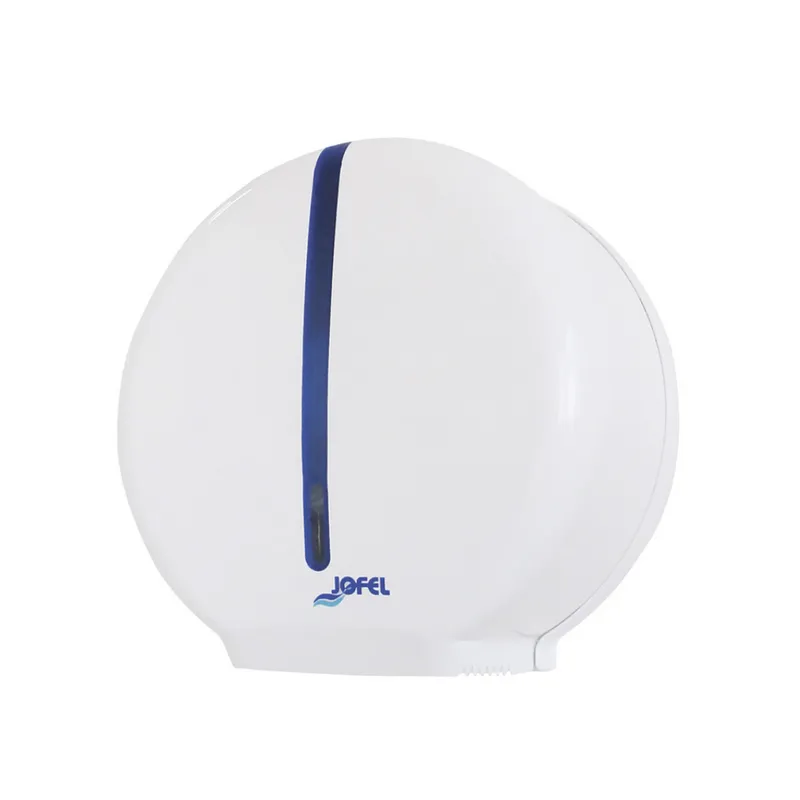 Dispensador de papel higiénico jumbo Atlántica Mini | Jofel AE36000 | Para rollo 9″ (230 mm) | Plástico ABS blanco