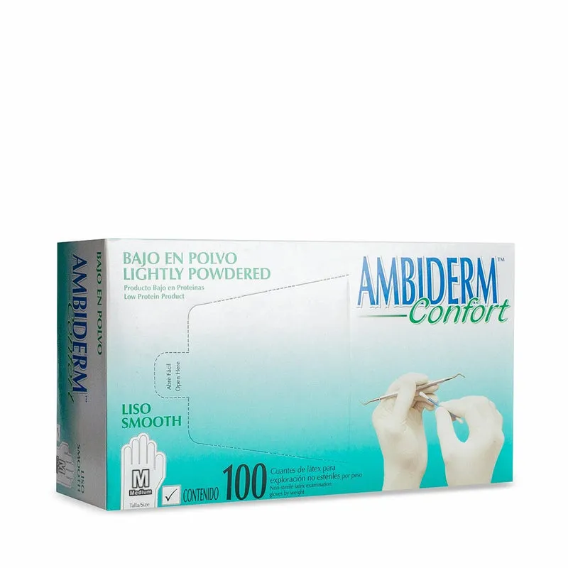 Ambiderm Guante Liso de Látex Cirujano Confort