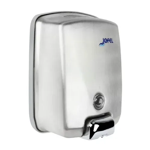 Jabonera Futura Rellenable Inox. Satinada Logo Jofel