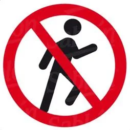 Señal de prohibido el paso — Placa Rígida Autoadherible Grande — Visibilidad de 0 a 12 metros