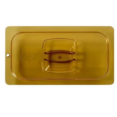 Tapa con manija para inserto de charola 1/3, color ámbar (alta temperatura)