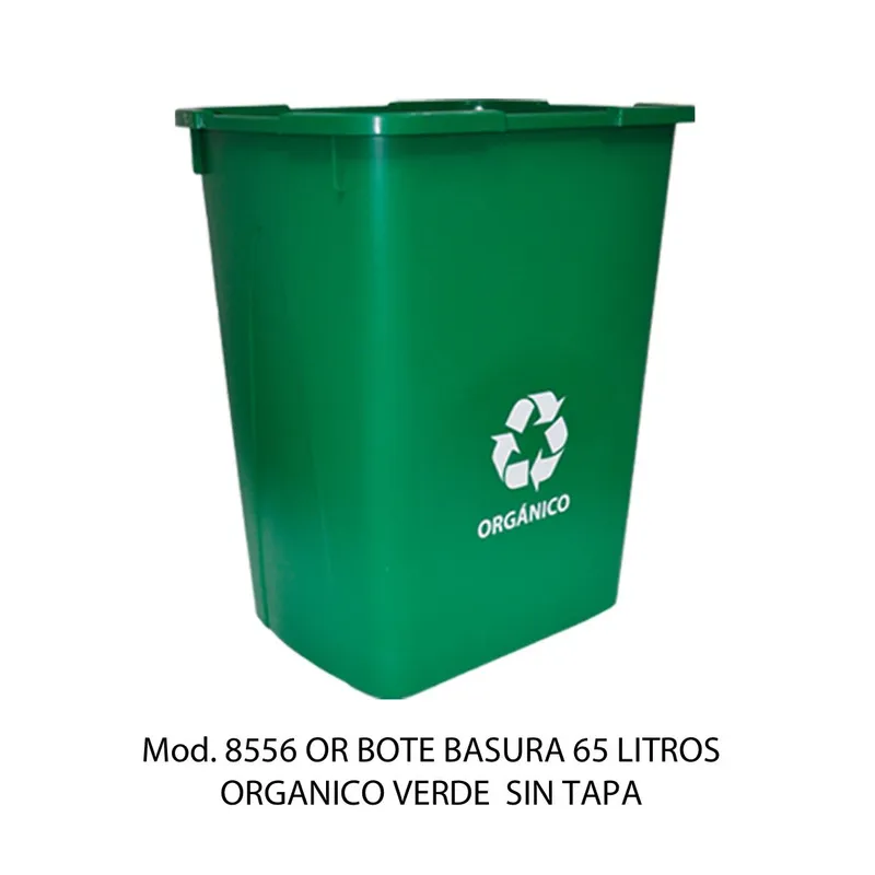 Bote de basura grande de 65 litros — Sin tapa con impresión — Orgánico