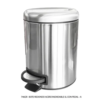 Bote de Acero Inoxidable — Con Pedal — Capacidad 5 Litros