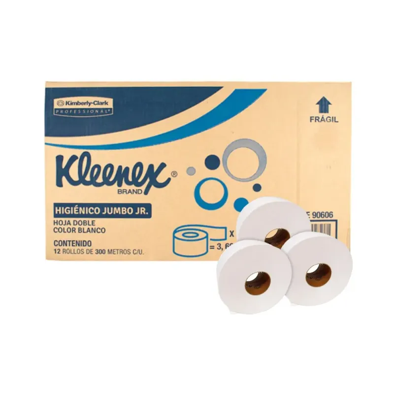 Higiénico Jumbo Kleenex® Jr 300 mts x 9.5 cm x 12 (Neutro Olor)