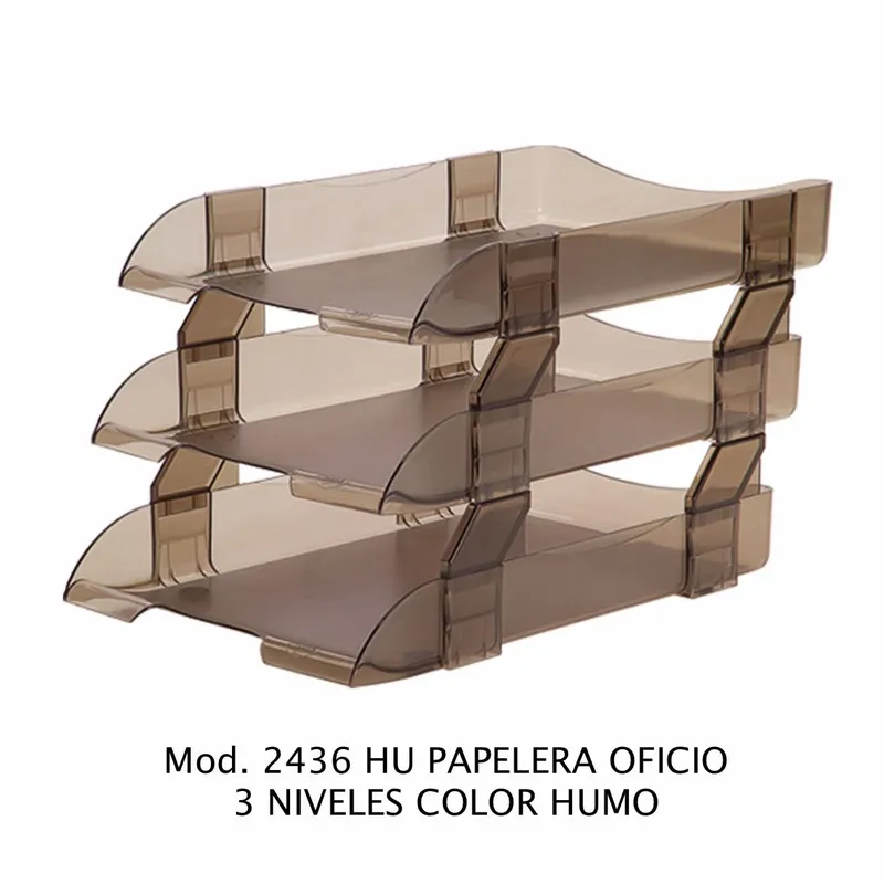Charola papelera Tamaño Oficio — 3 Niveles — Incluye laterales y patas protectoras
